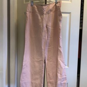 Pink linen pants